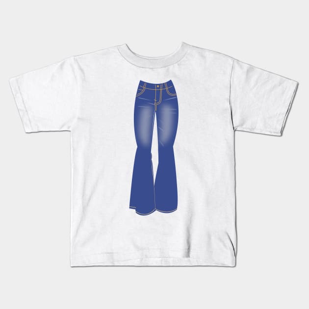 70's retro jeans Kids T-Shirt by designInk